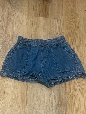 GAP Girls' Elastic Waist Denim Shorts - Dark Blue
